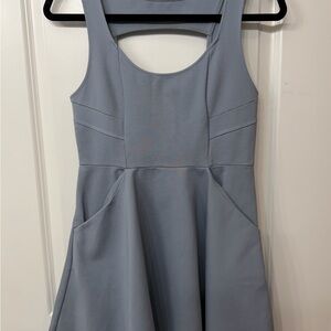 Kimchi Blue Keyhole Back Gray Dress with Pockets